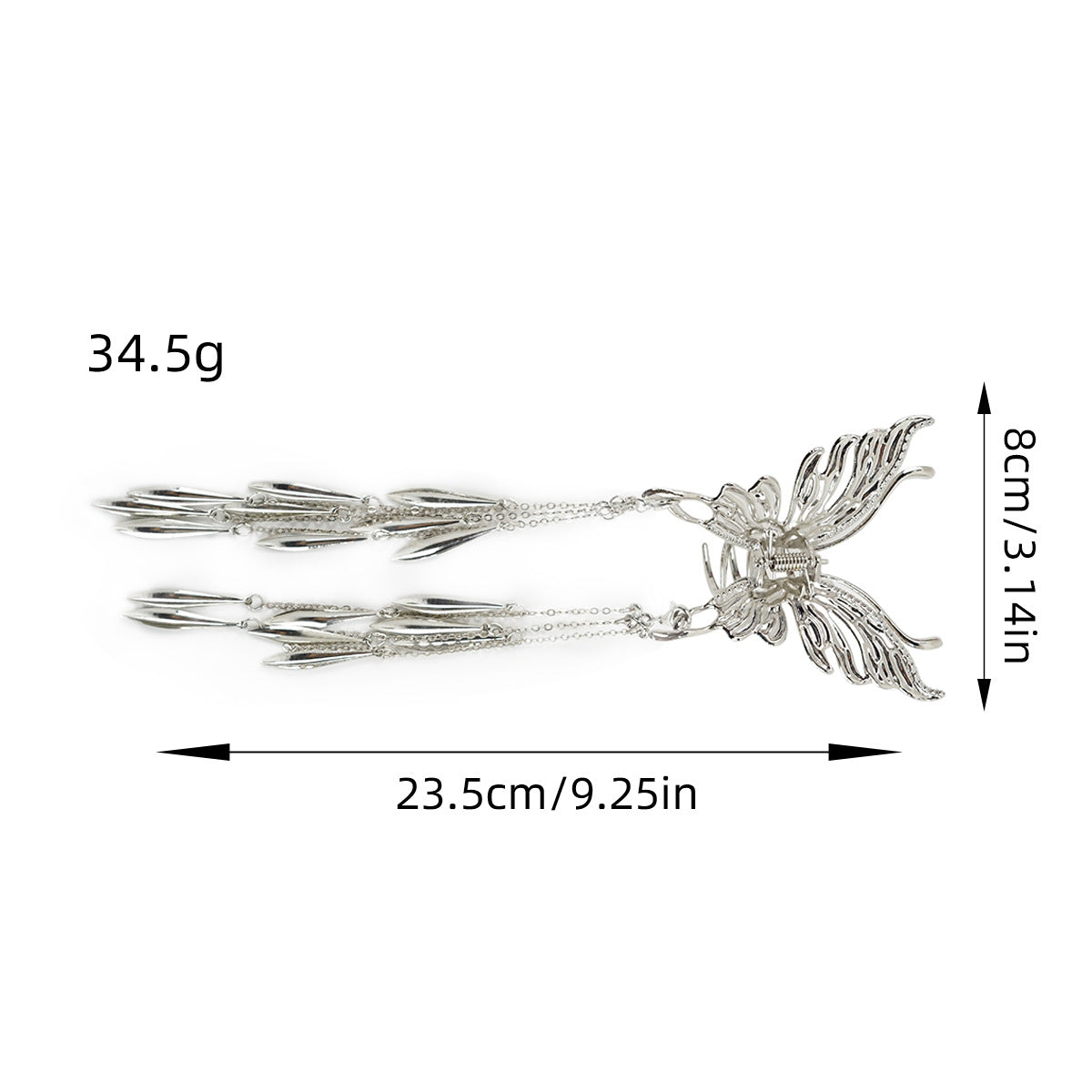 Elegant Style Hollow Butterfly Tassel Alloy Barrettes
