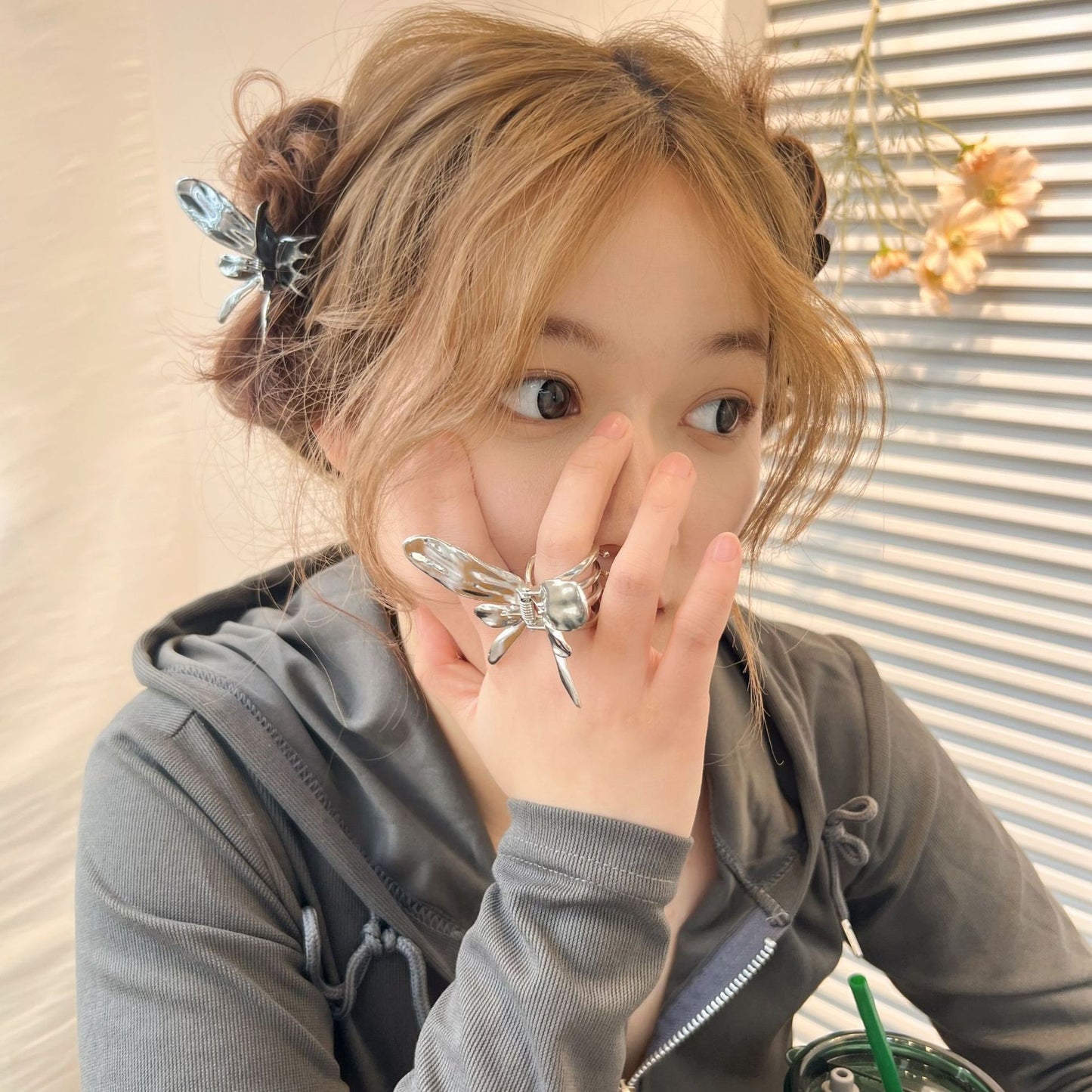 Elegant Style Hollow Butterfly Tassel Alloy Barrettes