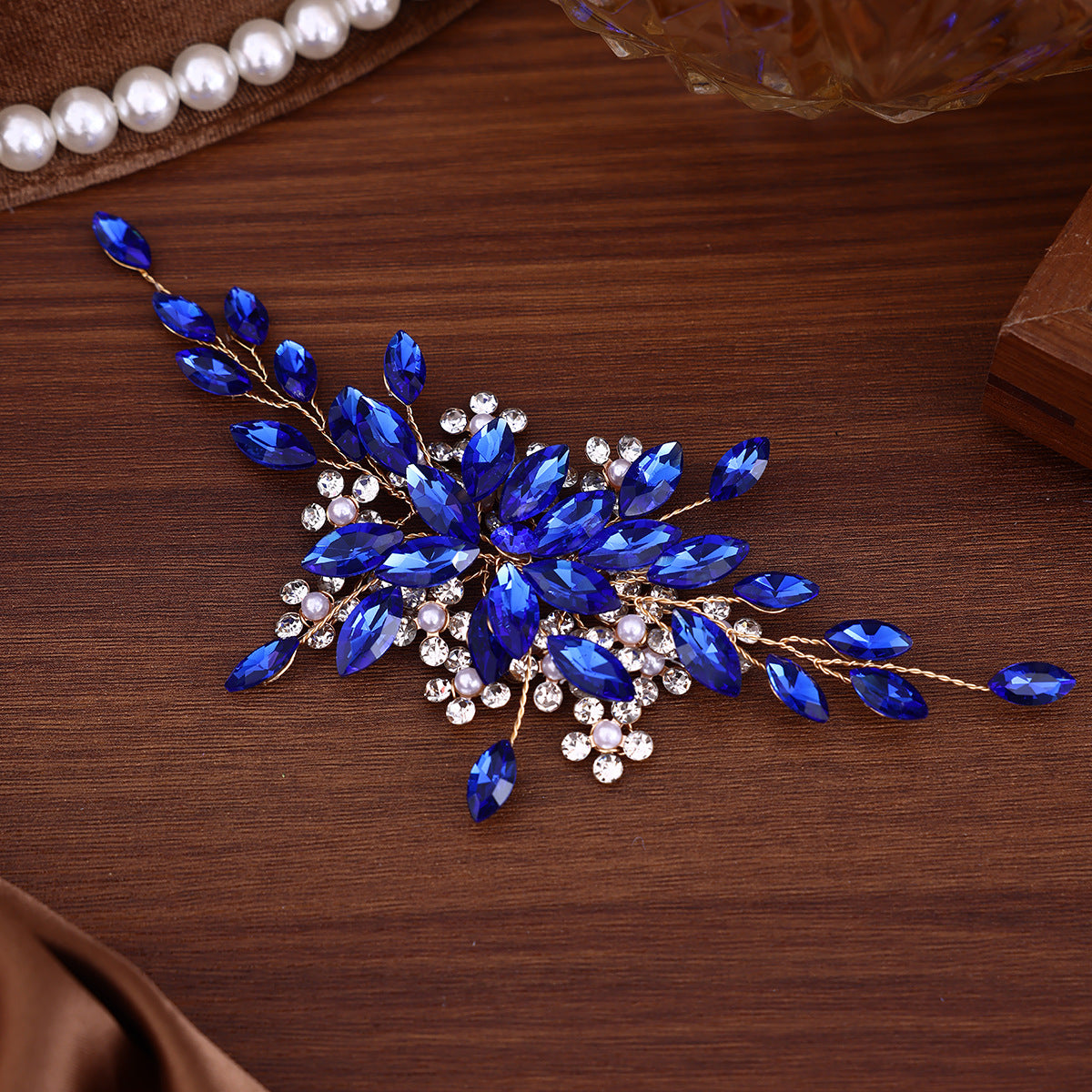 Bridal Rhinestone Hair Band Headdress Handmade Horse Eye Headband Accessories