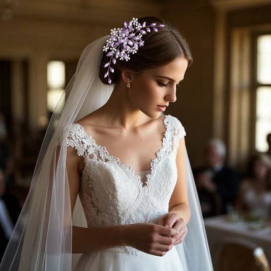 Bridal Rhinestone Hair Band Headdress Handmade Horse Eye Headband Accessories